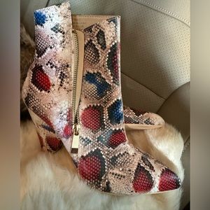 Snake print boots